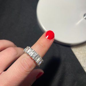 Swarovski Crystal Emerald cut Full Band Sz 6